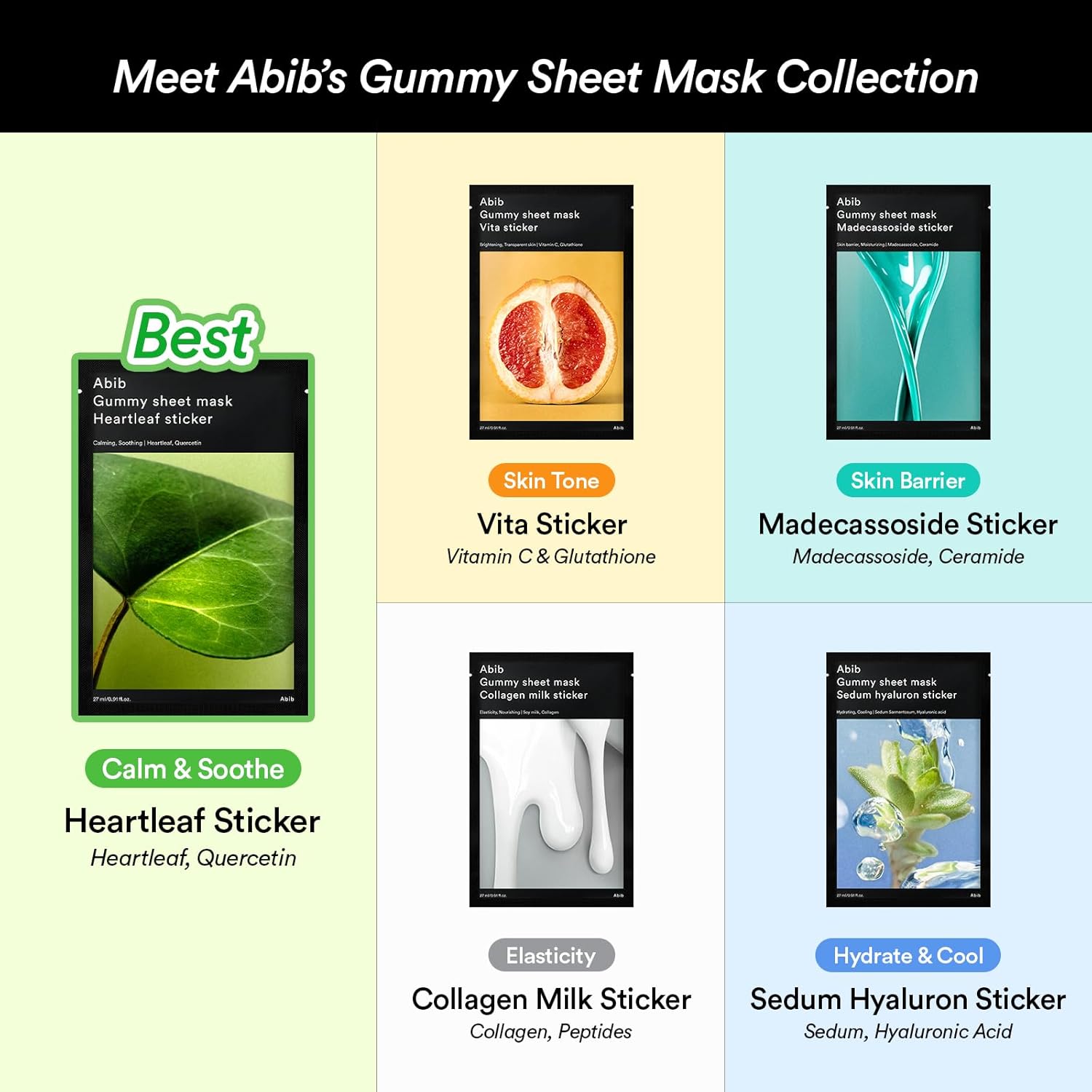 Abib Gummy Sheet Mask Sticker (10 sheet)