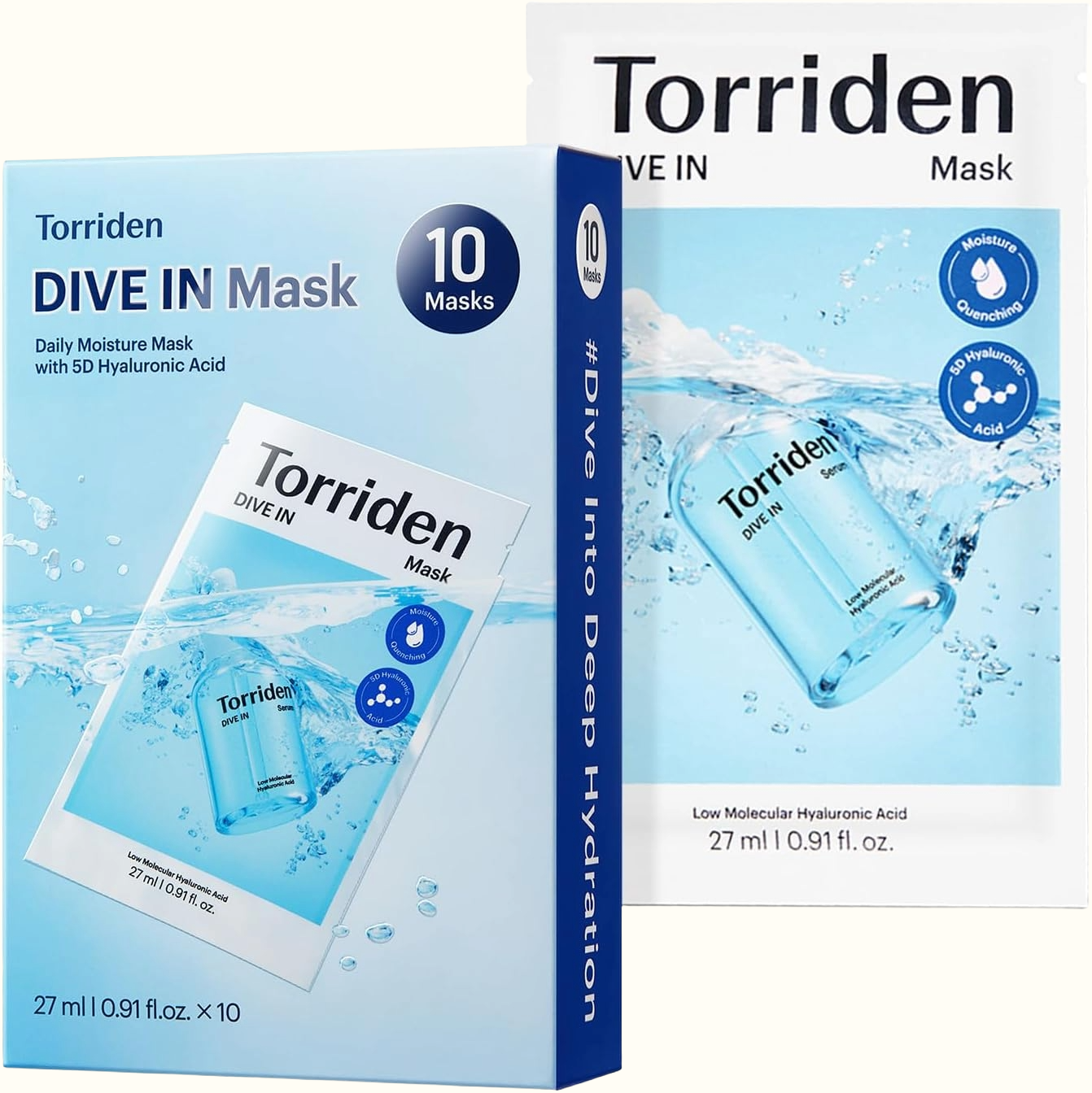 Torriden DIVE IN Hyaluronic Acid Facial Mask (10 sheets)